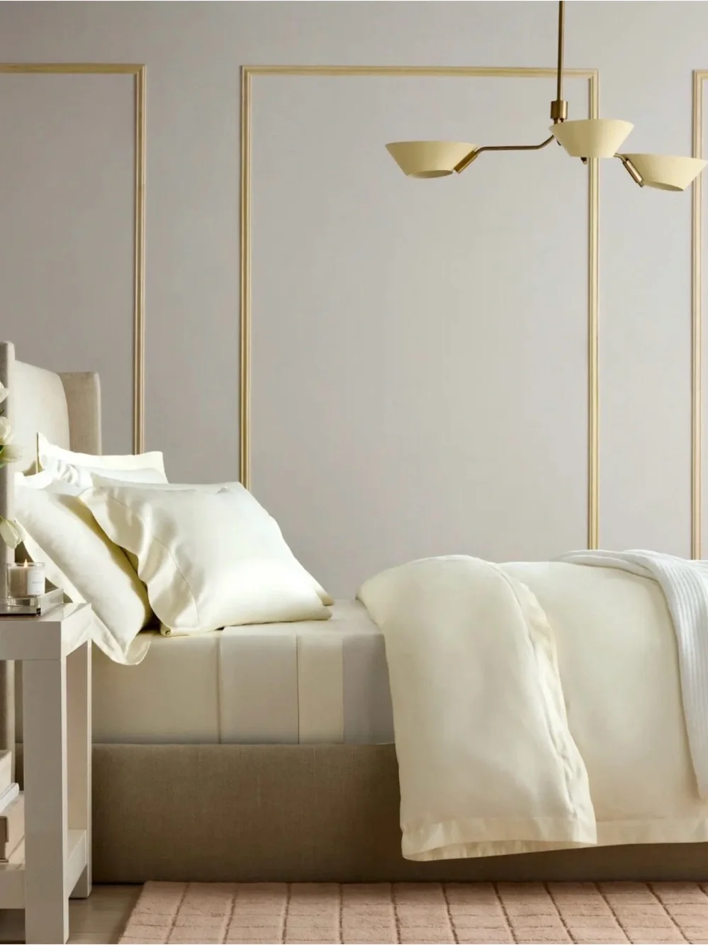 NWOT Quince Full/Queen Giza Organic Cotton Duvet Cover Set w 2 Shams- Ivory